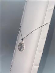 GOLD COAST Synthetic Quartz Stone Necklace 925 Silver 4.8g